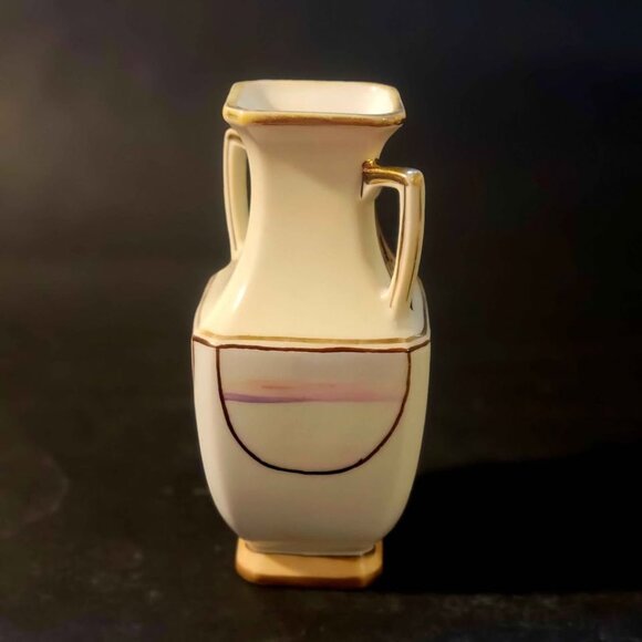 Antique Hand-Painted Porcelain Nippon Vase - Picture 4 of 8